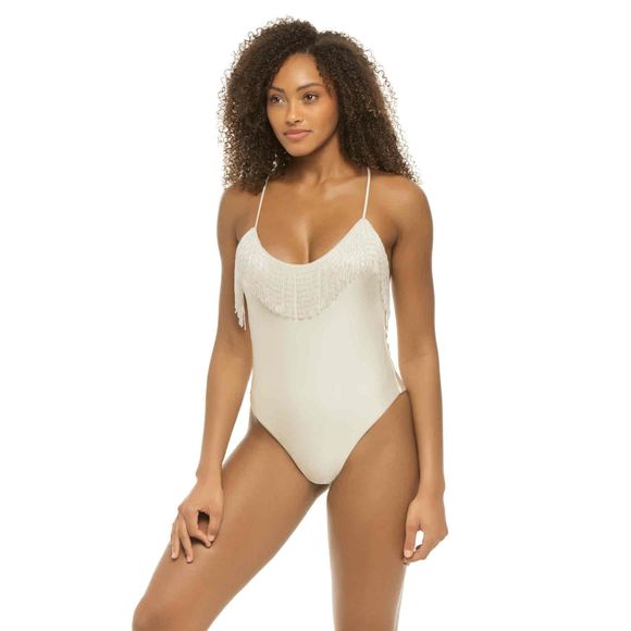 Free People Devon Windsor Fringe Halter Tie Back Off-White Swimsuit XS - Picture 2 of 12